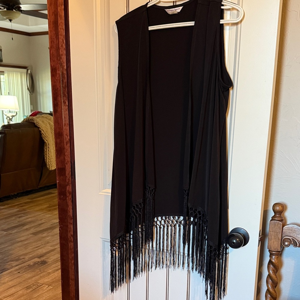 Allison Daley Black Fringe Vest